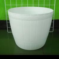 Gambar Pot Bunga Gentong Kayu no 37 Putih dari Panda Farm Bekasi undefined 2 Tokopedia