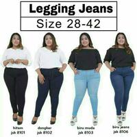 Gambar Celana Legging Wanita Jeans Denim Pinggang Karet Jegging Jeging JSK - HITAM 8101, 28-30 (INFOKAN) dari Sarang Pakaian.Com undefined 1 Tokopedia