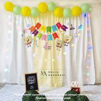 Gambar Backdrop Dekorasi UlangTahun Happy Birthday Pesta Anak Paket Spongebob - HBD-Custom dari Mulia Dekorasi undefined 1 Tokopedia