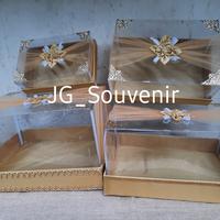 Gambar Kotak hantaran seserahan mika tinggi isi 4 warna Gold dari JG Souvenir undefined 3 Tokopedia