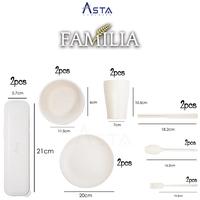 Gambar Mangkok Alat Makan Jerami Set Familia 10 pcs Asta Homeware - Beige, 1 kg dari Asta Homeware undefined 5 Tokopedia