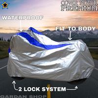 Gambar Sarung Motor SAEP SATRIA F Silver BIRU Body Cover Satria PREMIUM dari gardanshop undefined 3 Tokopedia