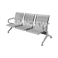 Gambar Kursi Tunggu Bandara 3 Seat Stainless Chrome Hitam Silver - Putih dari Living New undefined 2 Tokopedia