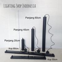 Gambar Lampu Gantung panjang 3in1 base 50cm 80cm minimalis sorot spotlight - Kop panjang50cm, Hitam 3in1-60cm dari lighting shop indonesia undefined 4 Tokopedia