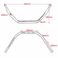 Gambar stang 1.25 in Handlebar Beach Bar Harley Davidson Dyna Softail Touring dari Jethro Custom Cycle undefined 2 Tokopedia