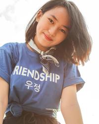 Gambar PW Kaos Tulisan Korea "FRIENDSHIP" - Blue - Unisex - S dari Personal Wear undefined 2 Tokopedia