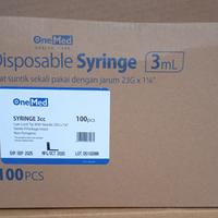 Gambar spuit 3cc / alat suntik/disposable syringe onemed dari Alkesindo undefined 3 Tokopedia