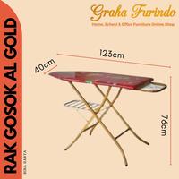 Gambar Bina Karya Rak Gosok Meja Setrika Aluminium Gold 123x40x76cm Multifungsi & Praktis untuk Rumah Tangga dari Graha Furindo undefined 1 Tokopedia