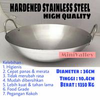 Gambar Kuali /Wajan Masak Stainless Steel Tebal 36cm Hardened Stainless - 36cm dari Marihata Kitchenware undefined 1 Tokopedia