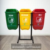 Gambar tempat sampah fiber 3 in 1, 3 pilah,3 jenis, organik anorganik dan b3 dari Toko Tempat Sampah undefined 1 Tokopedia