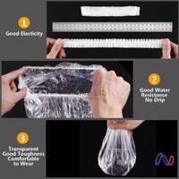 Gambar PENUTUP RAMBUT KEPALA PLASTIK MANDI PELINDUNG CAT RAMBUT/SHOWER CAP - 100PCS dari Nivalis Jakarta undefined 4 Tokopedia