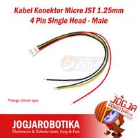 Gambar Kabel Konektor Micro JST 1.25mm 4 Pin Single Head - Male dari Jogjarobotika undefined 1 Tokopedia