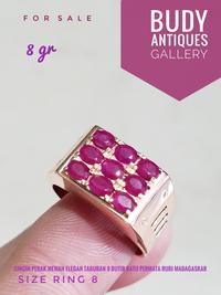 Gambar Cincin Perak Elegan Taburan 9 Batu Permata Rubi Madagaskar dari Budy Antiques Gallery undefined 1 Tokopedia