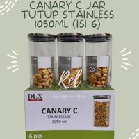 Gambar TOPLES KACA CANARY KEDAP UDARA SET 6 PCS UK 1050 ML TUTUP STAINLESS dari TOKO ERWIN TANJUNG 2 undefined 4 Tokopedia