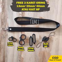Gambar Lanyard Polos 2cm Hitam, Navy, Silver Tanpa Stopper - Hitam+Kait HP dari Lanyard Max undefined 1 Tokopedia