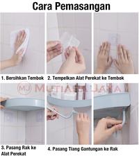 Gambar PLATO Rak Tempat Shampoo Sabun Tempel Dinding Tembok Toilet Dapur - Type A dari TB.Mutiara Jaya undefined 4 Tokopedia