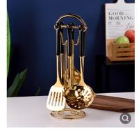 Gambar Sets Spatula 6 in 1 stainless gold nordic alat masak kitchen cooking - Hitam dari Homvie undefined 4 Tokopedia