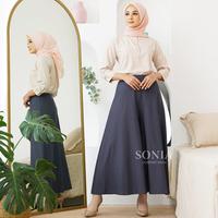 Gambar Zara Kulot C1434 Celana Jeans Denim Kulot Payung Lebar High Waisted Premium Best Seller Nyaman Stretch Fit Basic Wanita - Cokelat Tua dari SONIA THE BRAND undefined 3 Tokopedia