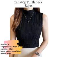 Gambar tanktop turtle neck /atasan wanita/dalaman muslimah murah grosir - HITAM M dari URBANCOLLECTION ID undefined 4 Tokopedia