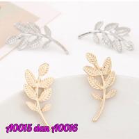 Gambar ANTING TUSUK STUD FASHION KOREA ELEGANT DAUN SILVER dari Miku Shoppu undefined 5 Tokopedia