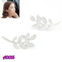 Gambar ANTING TUSUK STUD FASHION KOREA ELEGANT DAUN SILVER dari Miku Shoppu undefined 1 Tokopedia