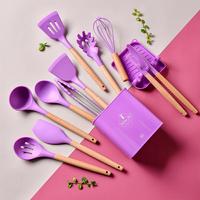 Gambar Square Bucket Utensil Set 13pcs spatula sutil silicone - Ungu dari Galeri Noar undefined 3 Tokopedia
