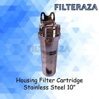 Gambar PUREtrex Housing Filter Cartridge Stainless Steel SS304 10" Inch - NO DRAIN dari FilterAza undefined 1 Tokopedia