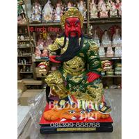 Gambar Dewa kwan Kong Guan Yu duduk pegang jenggot 16 inch fiber dari Toko sun lie_NEW undefined 1 Tokopedia
