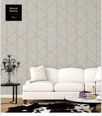 Gambar Wallpaper Dinding Korea Geometri Abu Tua Abu Muda List Gold 15M2 - MnG7708-3 dari Mansion Wallpaper undefined 3 Tokopedia