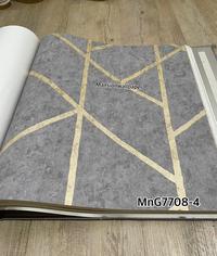 Gambar Wallpaper Dinding Korea Geometri Abu Tua Abu Muda List Gold 15M2 - MnG7708-3 dari Mansion Wallpaper undefined 1 Tokopedia