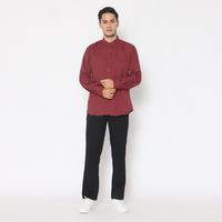 Gambar ALDEBARAN Koko Pria Basic MAROON Panjang Katun M L XL XXL XXXL - M dari Aldebaran Wear undefined 4 Tokopedia