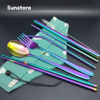 Gambar Set 8 pcs Sedotan Sendok Garpu Sumpit Stainless Warna Dan Pouch Unik - SILVER dari Sun Store Bandung undefined 2 Tokopedia