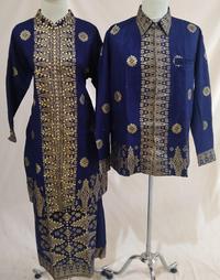 Gambar Couple Set Baju Songket Khas Palembang Cantik Manis Variasi - Hijau, Baju Cowok Saja dari Tina Songket undefined 4 Tokopedia