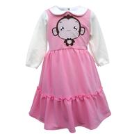 Gambar Two Mix Dress Anak Perempuan Lengan Panjang Bahan Kaos Scuba 4126 Baju Motif Fashion - Pink Muda, 3 dari Two mix undefined 3 Tokopedia