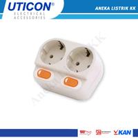 Gambar UTICON S-128SW STOP KONTAK ARDE 2 lb Lubang STEKER + SAKLAR SENDIRI - NO BubbleWrap dari Aneka Listrik KK undefined 1 Tokopedia