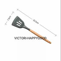 Gambar spatula sutil silikon tahan panas gagang kayu kode 191 (per pcs) - lubang dari VICTORI SO GOOD undefined 2 Tokopedia