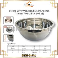 Gambar Mixing/Salad Bowl/Mangkok/Baskom Adonan Stainless Tebal 28 Cm MB28 dari HomemasterShop undefined 1 Tokopedia