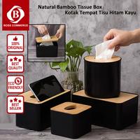 Gambar Natural Bamboo Tissue Box Kotak Tempat Tisu Hitam Kayu /Tisu Dispenser dari Boss Commerce Tik undefined 1 Tokopedia