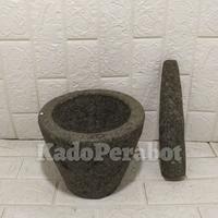 Gambar lumpang batu 20cm - lumpang alu batu bubut asli - alu tumbukan batu dari Kadoperabot undefined 1 Tokopedia