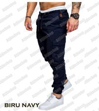 Gambar Celana Panjang Joger Kargo Pria Katun Stretch Lembut Model Kargo - Hitam, S dari Foratjin undefined 5 Tokopedia