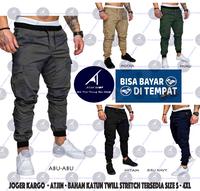 Gambar Celana Panjang Joger Kargo Pria Katun Stretch Lembut Model Kargo - Hitam, S dari Foratjin undefined 1 Tokopedia