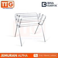 Gambar BINA KARYA JEMURAN RAK HANDUK / BAJU ALUMINIUM ALPHA 80 CM 9 PALANGAN dari Toko Terang Garam undefined 1 Tokopedia