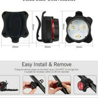 Gambar Paket Lampu Sepeda Depan Belakang LED Waterproof Recharger dari Vision Grosir undefined 3 Tokopedia