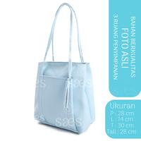 Gambar TAS WANITA TOTEBAG TOTE BAG COKLAT MINISO - Biru Muda dari Sahabat Tas Store undefined 3 Tokopedia