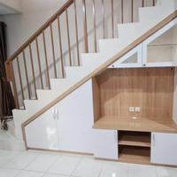 Gambar lemari bawah tangga dan backdrop tv custom dari Furniture'Kita undefined 1 Tokopedia
