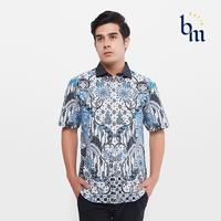 Gambar Banyu Mili Kemeja Slimfit Batik Lengan Pendek Caga - Putih Biru - M dari Banyu Mili Batik undefined 1 Tokopedia