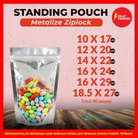 Gambar STANDING POUCH ALUMUNIUM ZIPLOCK / KEMASAN SNACK TERMURAH - 14x22 dari kilat packing undefined 4 Tokopedia