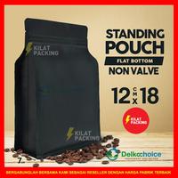 Gambar STANDING POUCH VARIAN KEMASAN FLAT BOTTOM BLACK NON VALVE MURAH SATUAN - 12CM X 18CM dari kilat packing undefined 5 Tokopedia