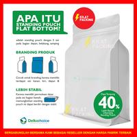 Gambar STANDING POUCH VARIAN KEMASAN FLAT BOTTOM WHITE +VALVE MURAH SATUAN - 18CM X 26CM dari kilat packing undefined 5 Tokopedia