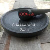 Gambar COBEK BATU ASLI batu gunung plus ulekan 24cm dari grosir_cobekbatu undefined 1 Tokopedia
